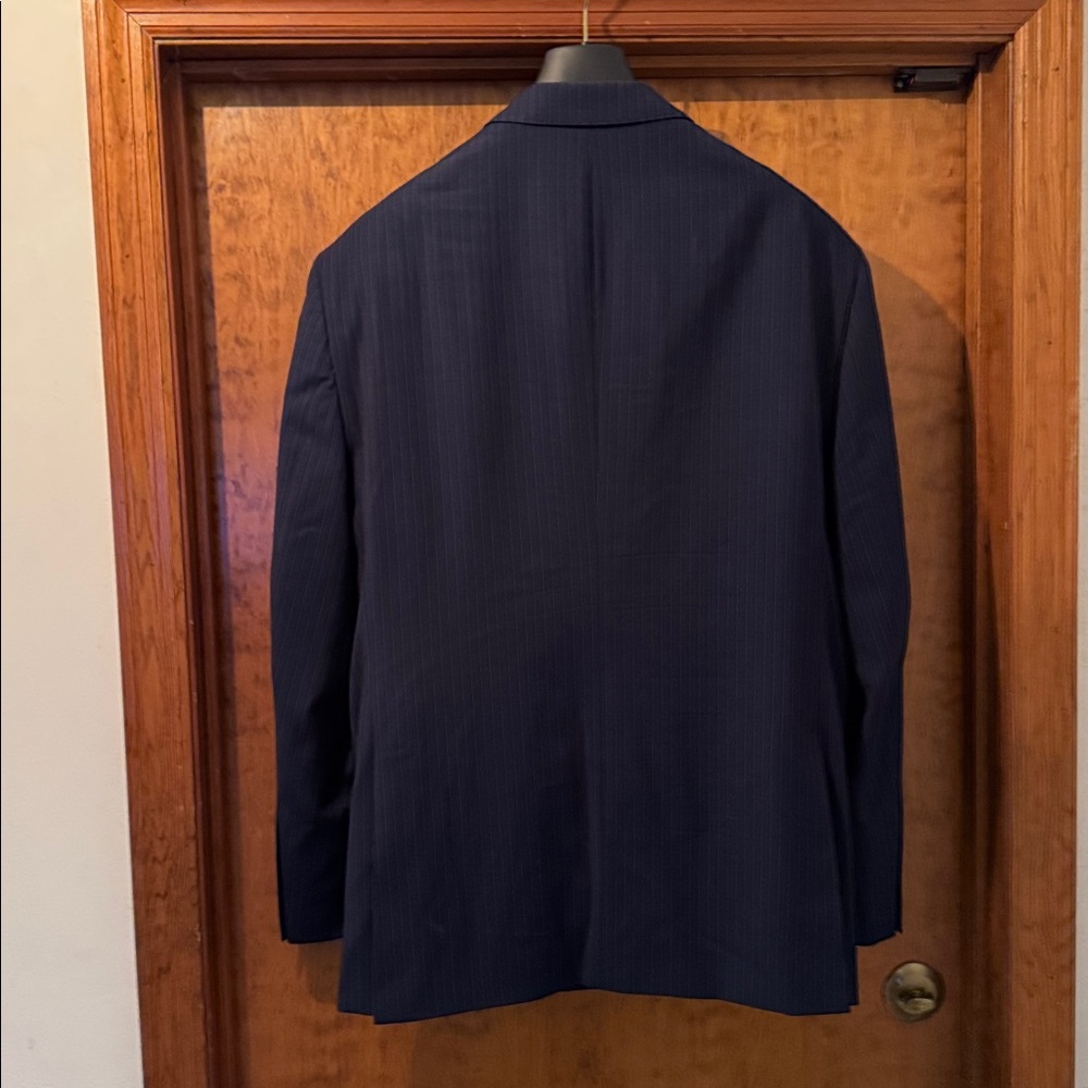 Brooks Brothers Navy blue pinstripe suit 48 regular - Picture 3 of 5
